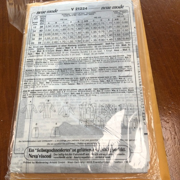 Avantgarde Womens Jacket and Shorts Set Sewing Pattern Vintage 1980s Fashion - Picture 8 of 8